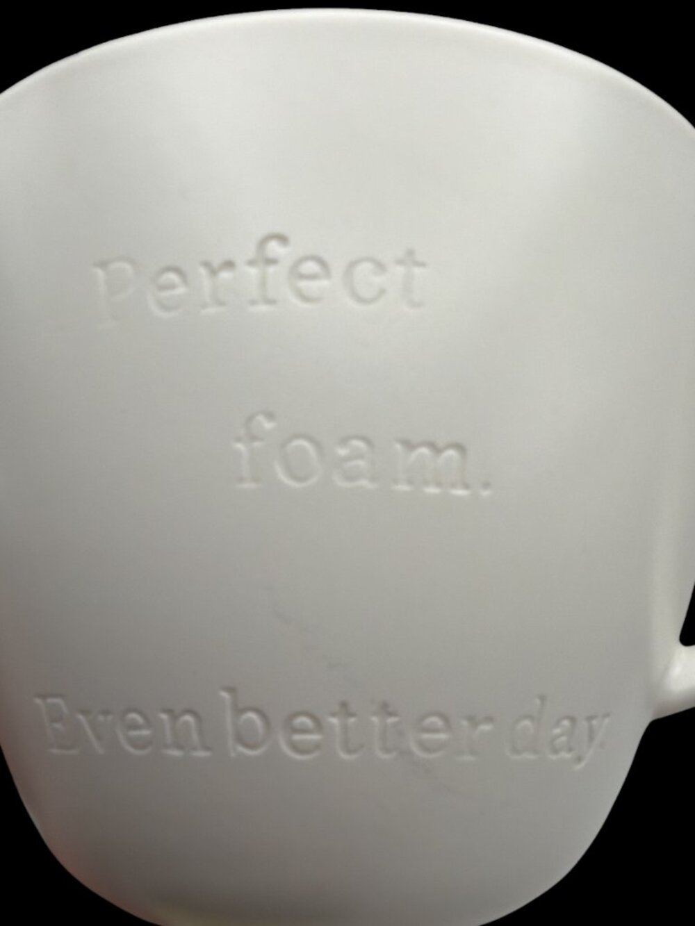 Starbucks Coffee 2013 "Perfect Foam Even Better Day" Etched Latte Mug Cup NEW